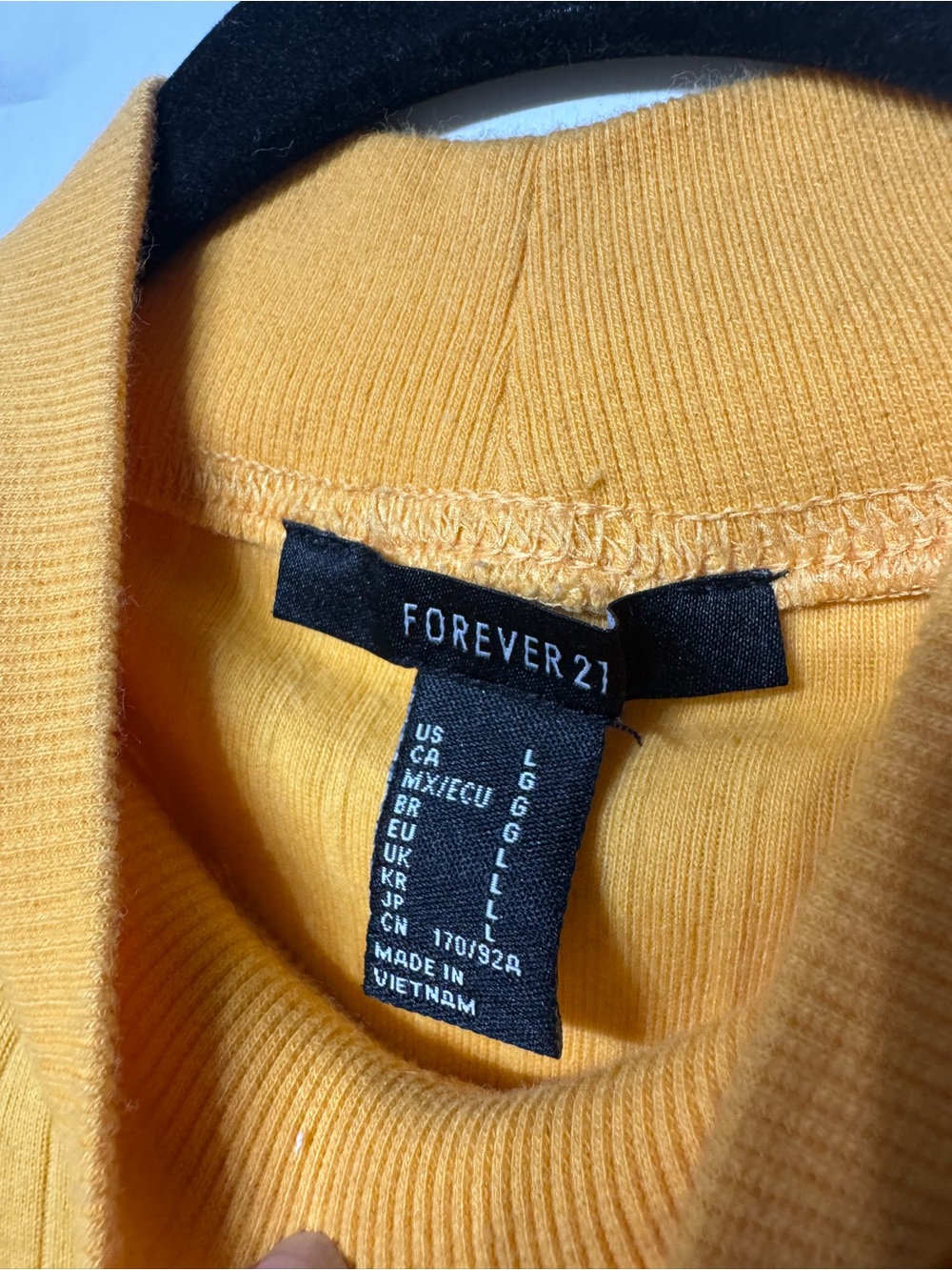 Forever 21 Yellow Ribbed Mock-Neck Crop Top - Picture 3 of 5